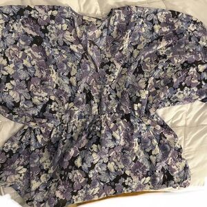 Entro Purple and Blue Floral Blouse